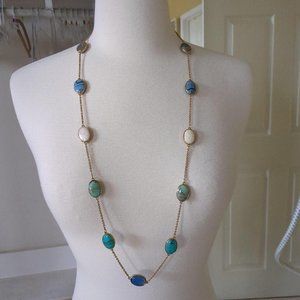 Banana republic necklace long blue green